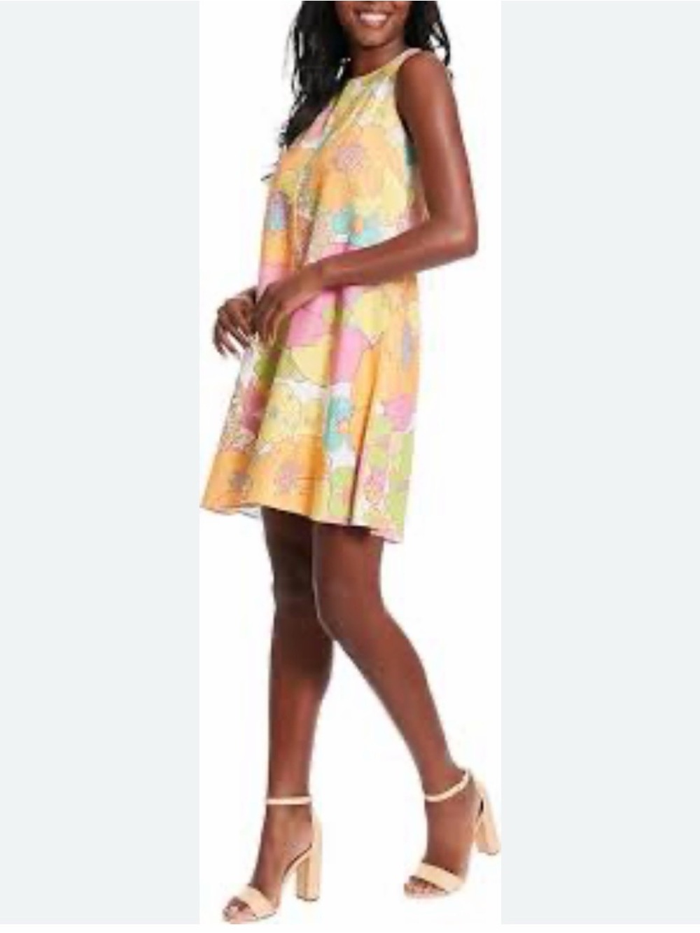 London Times Colorful Floral Sleeveless Mini Dress - XL